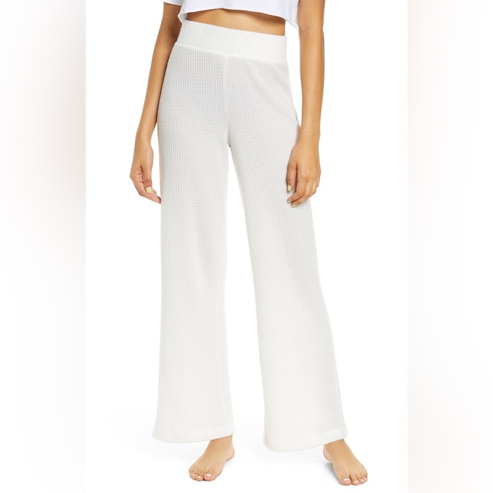 Socialite Waffle Wide Leg Pants, large